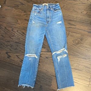 Abercrombie curve love ankle straight ultra high rise jeans size 25/0